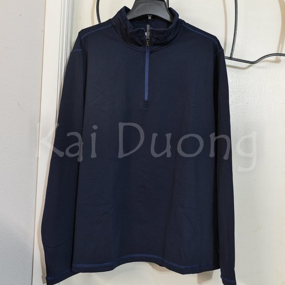 32 Degrees Heat Men's Tech 1/4 zip‎ Pullover Navy - Picture 3 of 5